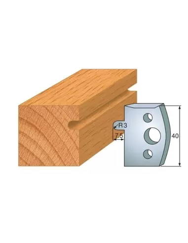 1 - Coppia coltelli sagomati lavorazione legno per fresa toupie 40mm mod.10