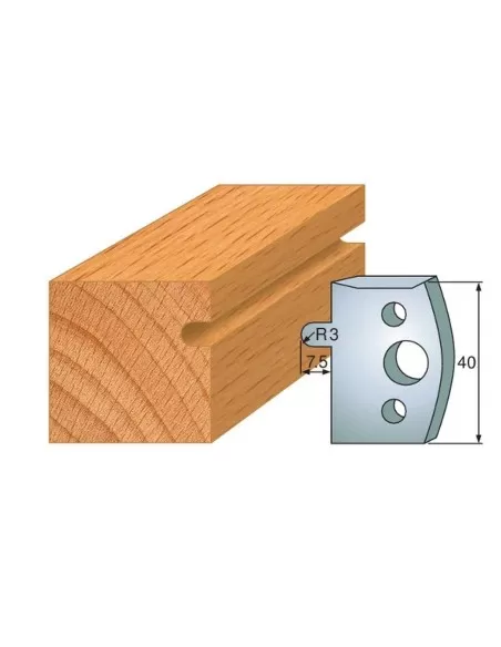 1 - Coppia coltelli sagomati lavorazione legno per fresa toupie 40mm mod.10