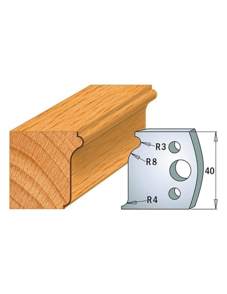 1 - Coppia coltelli sagomati lavorazione legno per fresa toupie 40mm mod.110