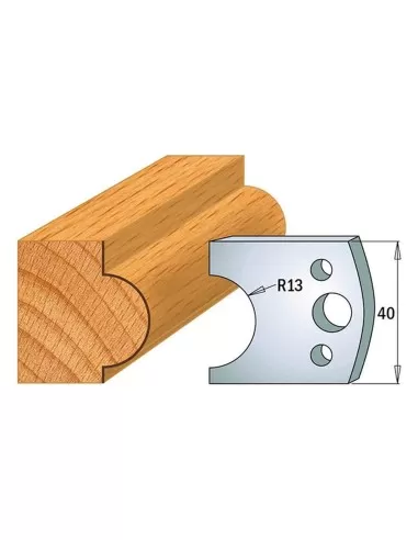 1 - Coppia coltelli sagomati lavorazione legno per fresa toupie 40mm mod.119