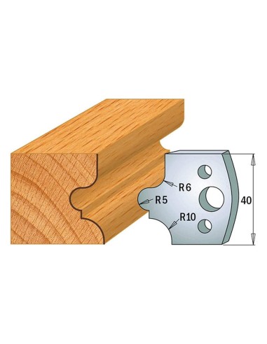 1 - Coppia coltelli sagomati lavorazione legno per fresa toupie 40mm mod.12