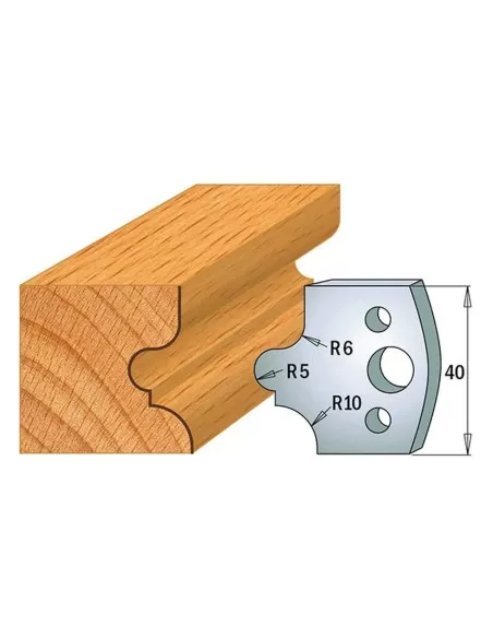 1 - Coppia coltelli sagomati lavorazione legno per fresa toupie 40mm mod.12