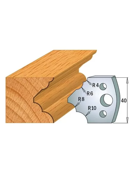 1 - Coppia coltelli sagomati lavorazione legno per fresa toupie 40mm mod.127