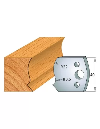 1 - Coppia coltelli sagomati lavorazione legno per fresa toupie 40mm mod.128