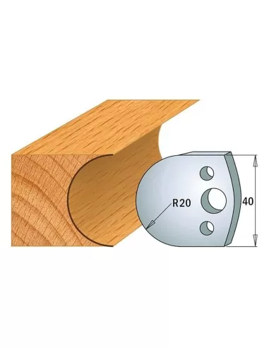 1 - Coppia coltelli sagomati lavorazione legno per fresa toupie 40mm mod.131
