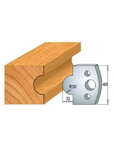 1 - Coppia coltelli sagomati lavorazione legno per fresa toupie 40mm mod.14