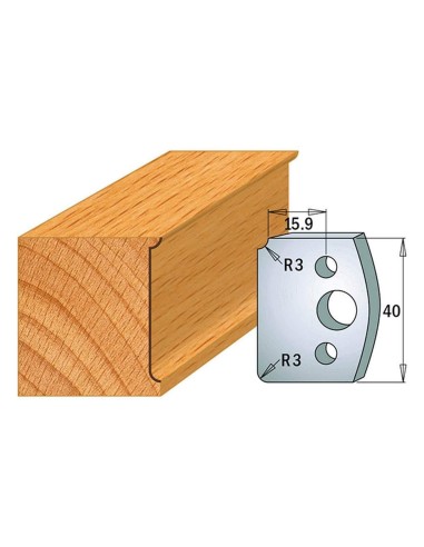 1 - Coppia coltelli sagomati lavorazione legno per fresa toupie 40mm mod.170
