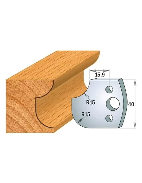 1 - Coppia coltelli sagomati lavorazione legno per fresa toupie 40mm mod.177