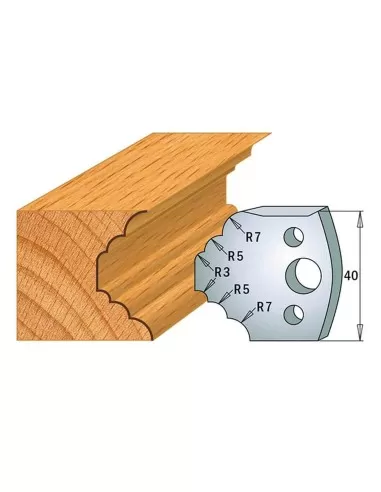 1 - Coppia coltelli sagomati lavorazione legno per fresa toupie 40mm mod.21