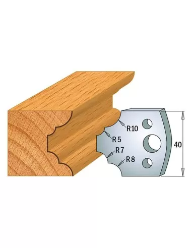 Coppia coltelli sagomati lavorazione legno per fresa toupie 40mm mod.22