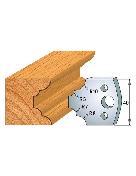 Coppia coltelli sagomati lavorazione legno per fresa toupie 40mm mod.22
