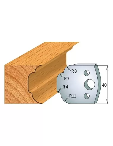 1 - Coppia coltelli sagomati lavorazione legno per fresa toupie 40mm mod.23