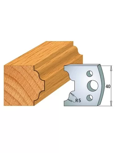 1 - Coppia coltelli sagomati lavorazione legno per fresa toupie 40mm mod.25