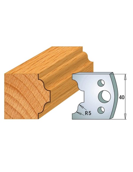 1 - Coppia coltelli sagomati lavorazione legno per fresa toupie 40mm mod.25