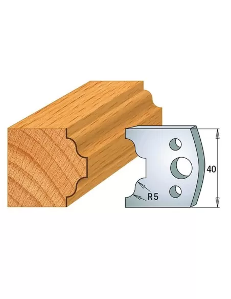 1 - Coppia coltelli sagomati lavorazione legno per fresa toupie 40mm mod.25