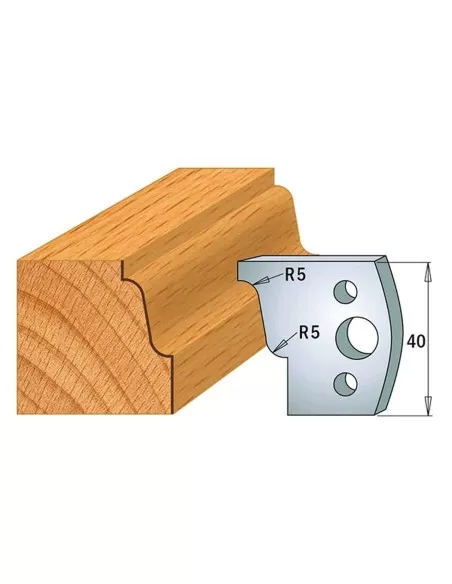 1 - Coppia coltelli sagomati lavorazione legno per fresa toupie 40mm mod.31