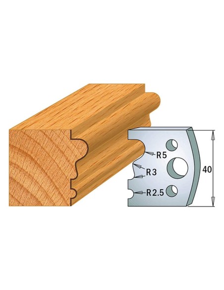 1 - Coppia coltelli sagomati lavorazione legno per fresa toupie 40mm mod.33