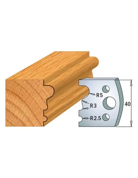1 - Coppia coltelli sagomati lavorazione legno per fresa toupie 40mm mod.33
