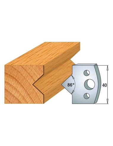 1 - Coppia coltelli sagomati lavorazione legno per fresa toupie 40mm mod.35