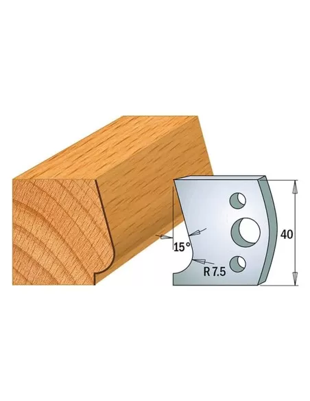 1 - Coppia coltelli sagomati lavorazione legno per fresa toupie 40mm mod.38