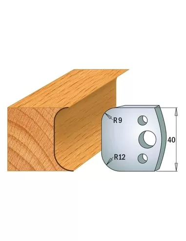 1 - Coppia coltelli sagomati lavorazione legno per fresa toupie 40mm mod.50