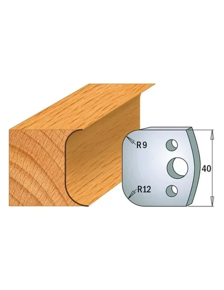 1 - Coppia coltelli sagomati lavorazione legno per fresa toupie 40mm mod.50