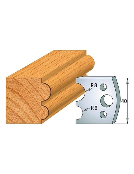 1 - Coppia coltelli sagomati lavorazione legno per fresa toupie 40mm mod.51