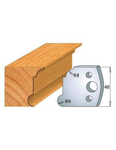 1 - Coppia coltelli sagomati lavorazione legno per fresa toupie 40mm mod.53