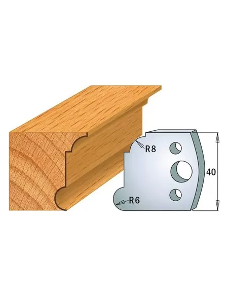 1 - Coppia coltelli sagomati lavorazione legno per fresa toupie 40mm mod.53