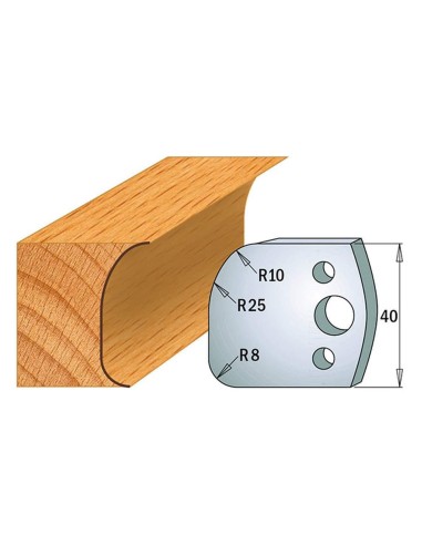 1 - Coppia coltelli sagomati lavorazione legno per fresa toupie 40mm mod.62