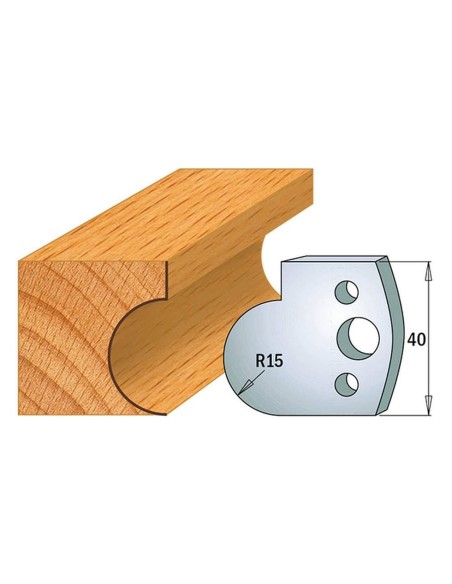 1 - Coppia coltelli sagomati lavorazione legno per fresa toupie 40mm mod.65