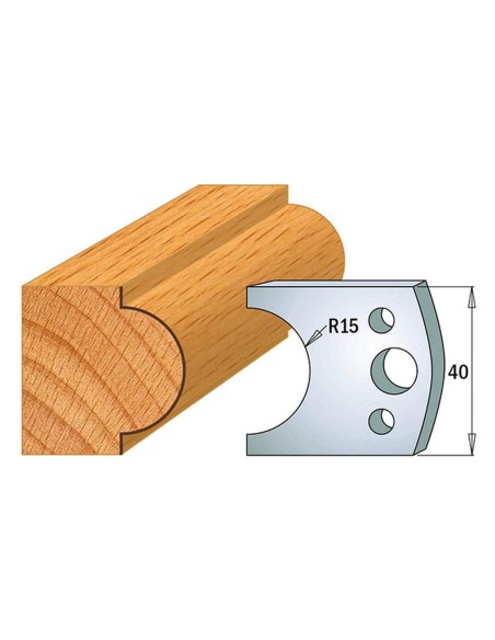1 - Coppia coltelli sagomati lavorazione legno per fresa toupie 40mm mod.66