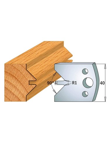 1 - Coppia coltelli sagomati lavorazione legno per fresa toupie 40mm mod.71