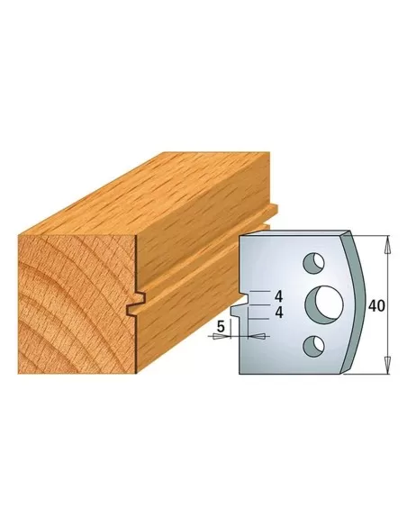 1 - Coppia coltelli sagomati lavorazione legno per fresa toupie 40mm mod.74