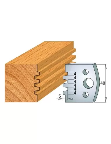 1 - Coppia coltelli sagomati lavorazione legno per fresa toupie 40mm mod.76