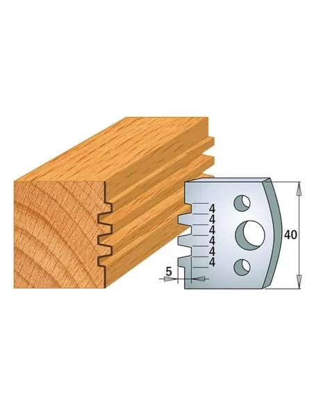 1 - Coppia coltelli sagomati lavorazione legno per fresa toupie 40mm mod.76