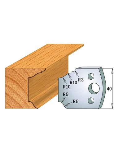 1 - Coppia coltelli sagomati lavorazione legno per fresa toupie 40mm mod.79