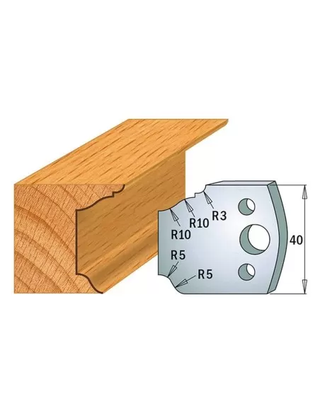 1 - Coppia coltelli sagomati lavorazione legno per fresa toupie 40mm mod.79