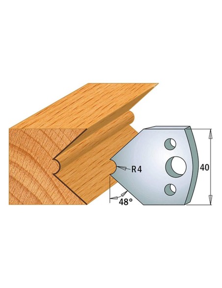 1 - Coppia coltelli sagomati lavorazione legno per fresa toupie 40mm mod.80