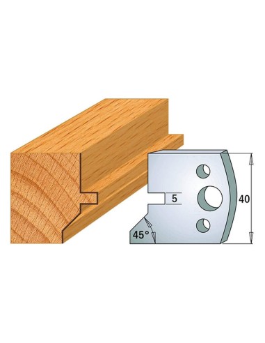 1 - Coppia coltelli sagomati lavorazione legno per fresa toupie 40mm mod.83