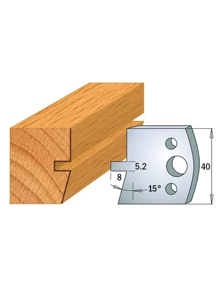 1 - Coppia coltelli sagomati lavorazione legno per fresa toupie 40mm mod.01