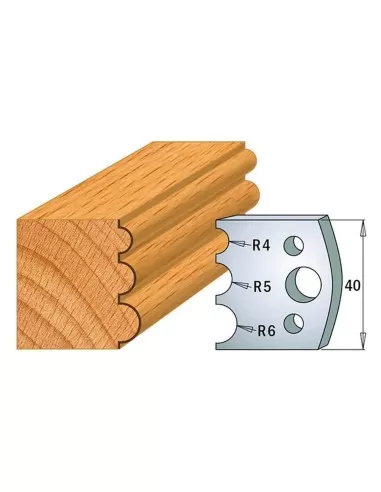 1 - Coppia coltelli sagomati lavorazione legno per fresa toupie 40mm mod.90