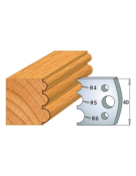 1 - Coppia coltelli sagomati lavorazione legno per fresa toupie 40mm mod.90