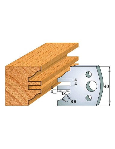 1 - Coppia coltelli sagomati lavorazione legno per fresa toupie 40mm mod.97