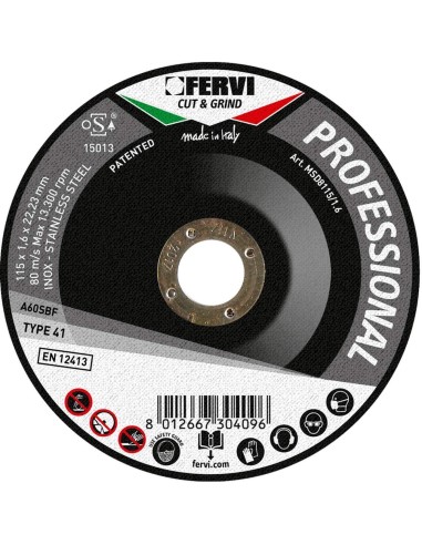Disco da sbavo ferro e metallo 125x6,5x22 mm aq professional Fervi msd8125/6.5