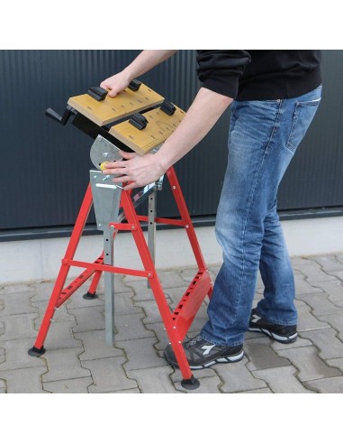Cavalletto banco piano lavoro pieghevole richiudibile con morse holzmann wst10