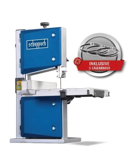 Sega a nastro Scheppach hbs30 per legno 350w goniometro e 3 lame incluse Sega a nastro Scheppach hbs30 per legno 350w goniometro e 3 lame incluse