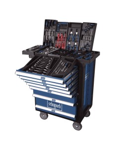 Carrello porta utensili con attrezzi per officina 263pz Scheppach tw1000