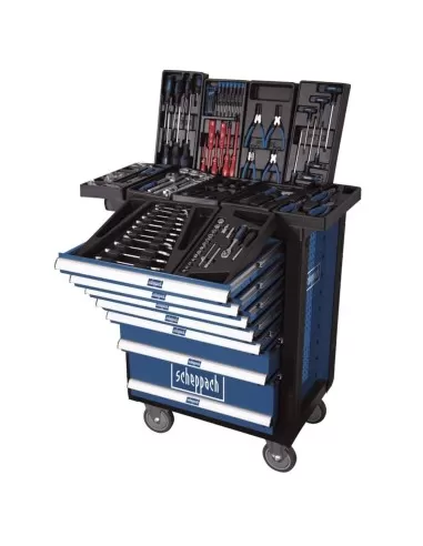 Carrello porta utensili con attrezzi per officina 263pz Scheppach tw1000