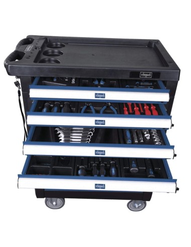 Carrello porta utensili con attrezzi per officina 263pz Scheppach tw1000